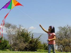 Girl flying kite 2012 Sb Kite Festival DSC02935